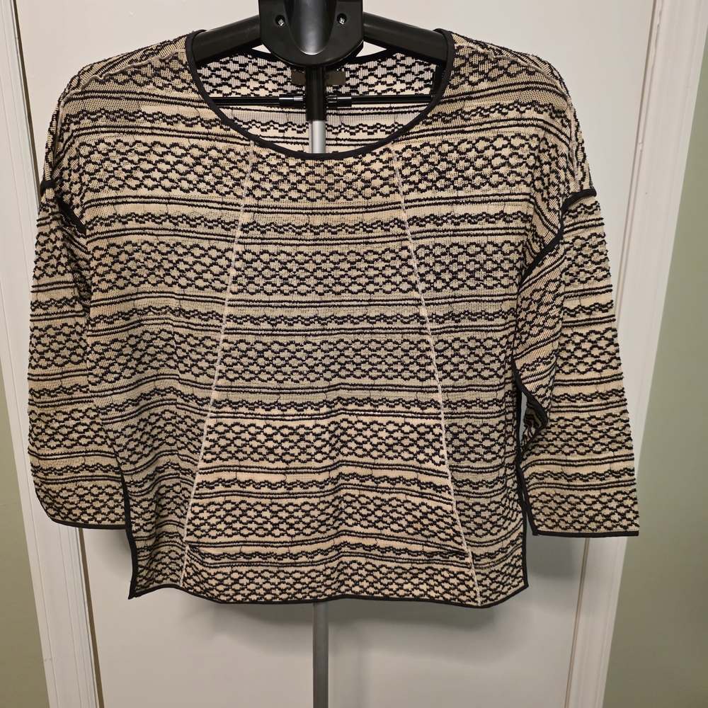 Elegant Black and Cream Women's Top